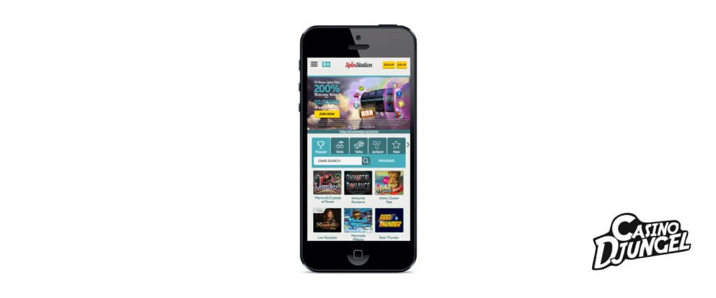 Spin Station casino mobile screenshot